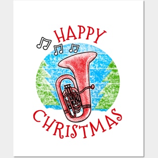 Christmas Tuba Tubaist Brass Musician Xmas 2022 Posters and Art